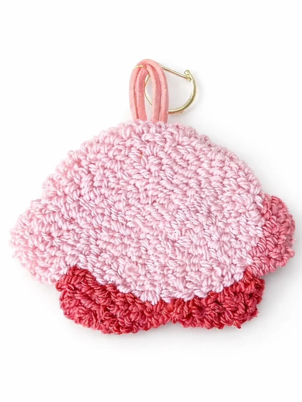 Handmade Kirby Keychain | Punch Needle Bag Charm Keychain